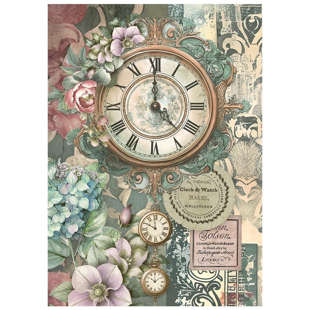 Stamperia Gardens of Time A6 Mini Rice Paper (8pcs) by Antonis Tzanidakis (DFSA6X05)