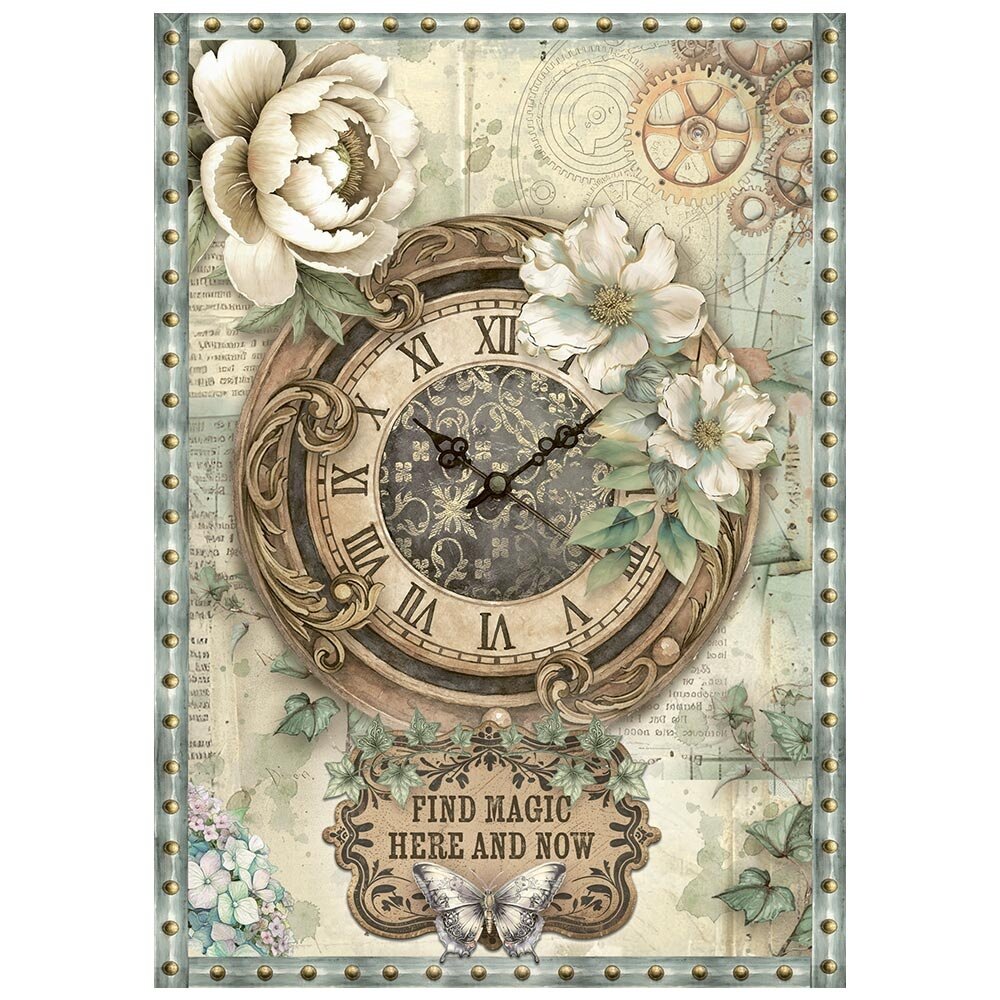 Stamperia Gardens of Time A6 Mini Rice Paper (8pcs) by Antonis Tzanidakis (DFSA6X05)