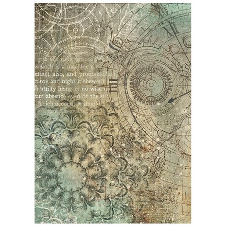 Stamperia Gardens of Time A6 Rice Paper Backgrounds Selection (8pcs) by Antonis Tzanidakis (DFSAK6053)