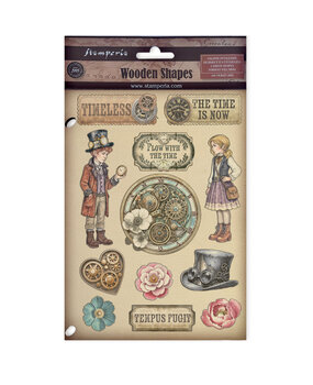 Stamperia Gardens of Time A5 Colored Wooden Shape by Antonis Tzanidakis (KLSP198)