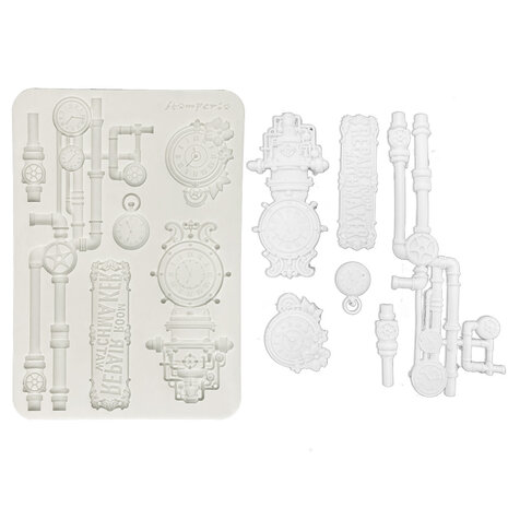 Stamperia Gardens of Time A5 Silicon Mould Clocks and Tubes by Antonis Tzanidakis (KACMA608)