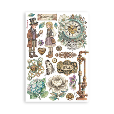 Stamperia Gardens of Time A5 Washi Pad (8pcs) by Antonis Tzanidakis (SBW32)