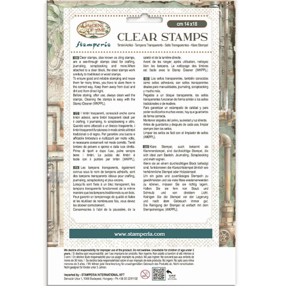 Stamperia Gardens of Time Clear Stamp Half Clocks and Writtings by Antonis Tzanidakis (WTK240)