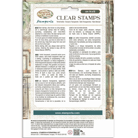 Stamperia Gardens of Time Clear Stamp Half Clocks and Writtings by Antonis Tzanidakis (WTK240)