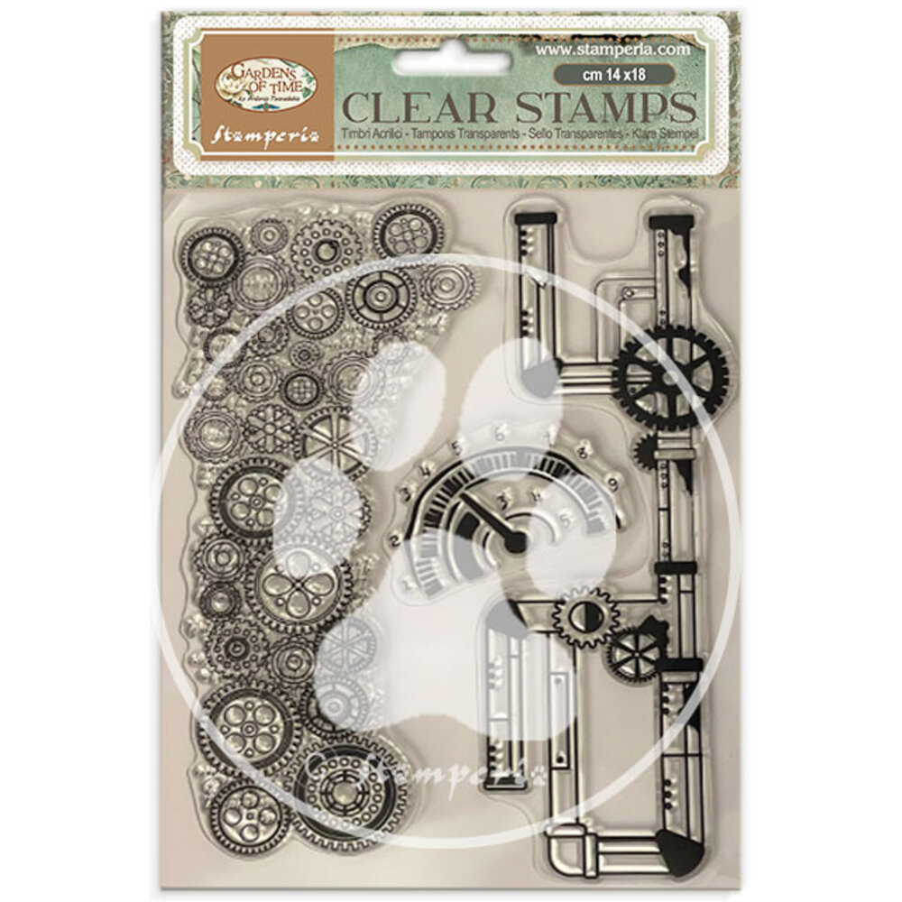 Stamperia Gardens of Time Clear Stamp Tubes and Clocks by Antonis Tzanidakis (WTK239)