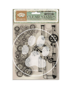 Stamperia Gardens of Time Clear Stamp Tubes and Clocks by Antonis Tzanidakis (WTK239)