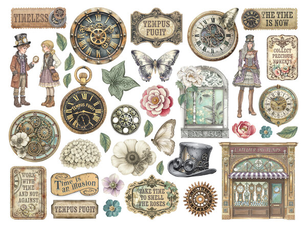 Stamperia Gardens of Time Die Cuts Assorted (38pcs) by Antonis Tzanidakis (DFLDC130)