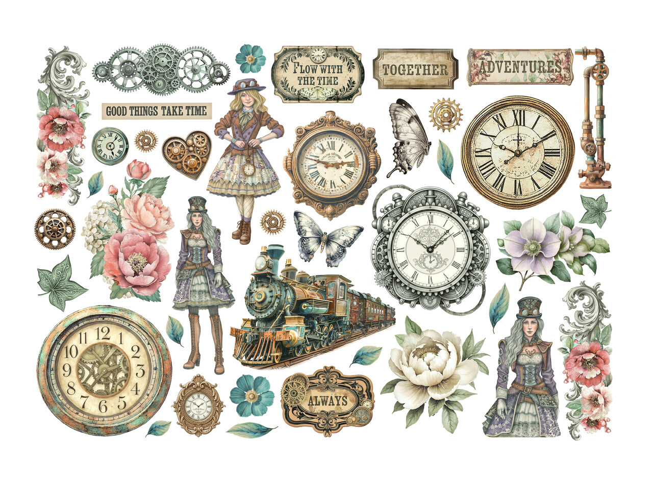 Stamperia Gardens of Time Ephemera (40pcs) by Antonis Tzanidakis (DFLCT78)