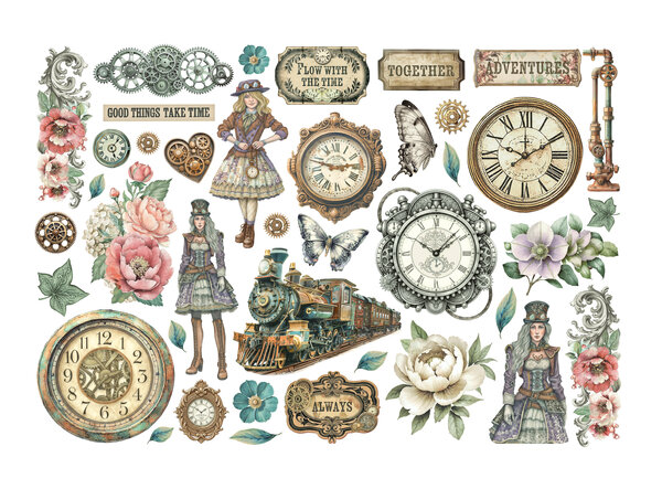 Stamperia Gardens of Time Ephemera (40pcs) by Antonis Tzanidakis (DFLCT78)