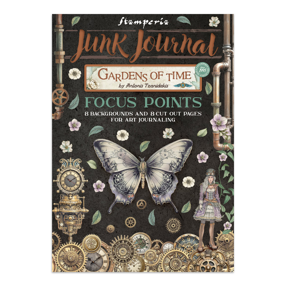 Stamperia Gardens of Time Junk Journal A5 Focus Points by Antonis Tzanidakis (SBJKS01)