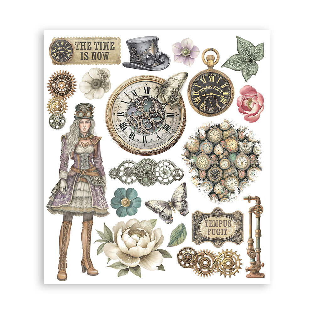 Stamperia Gardens of Time Rub-On 20,5x23cm Assortment (6pcs) by Antonis Tzanidakis (DFLRBXG04)