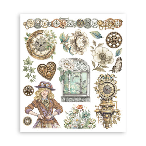 Stamperia Gardens of Time Rub-On 20,5x23cm Assortment (6pcs) by Antonis Tzanidakis (DFLRBXG04)