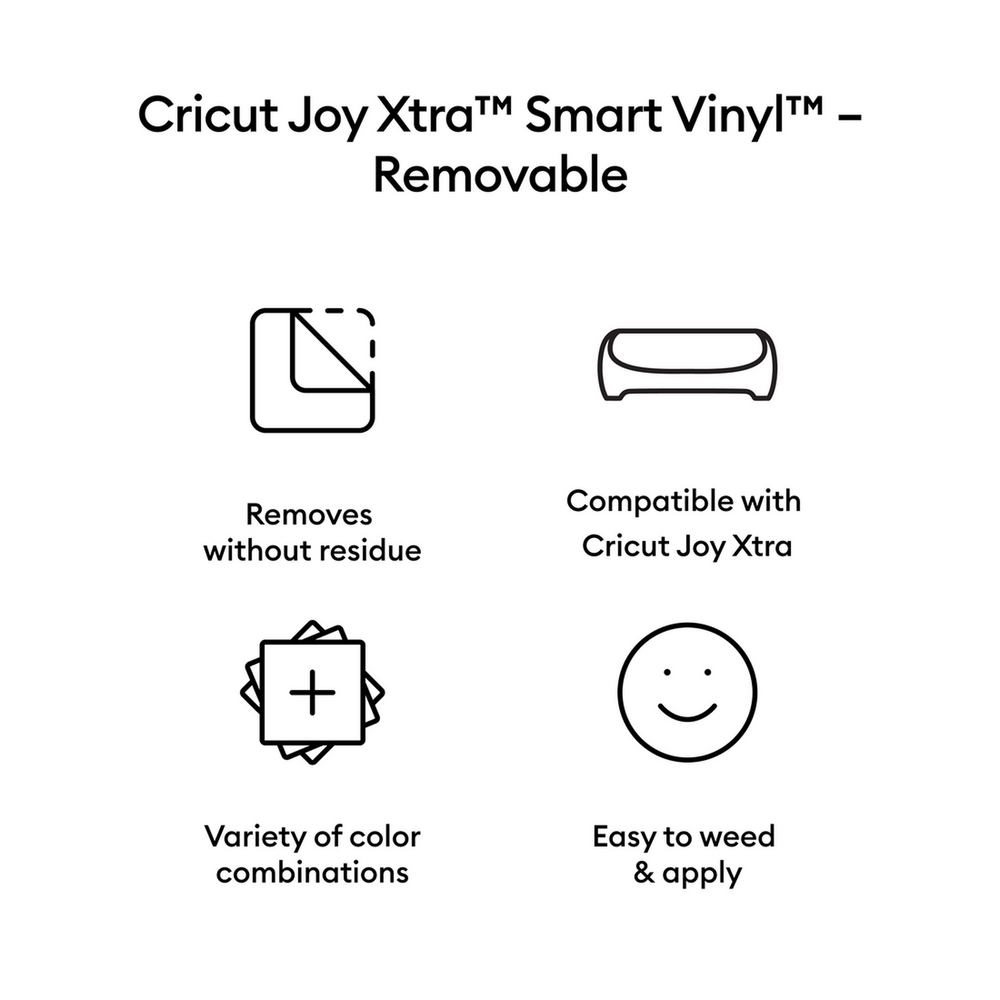 Cricut Joy Xtra Smart Vinyl Removable 9.5 Inch x 3 ft Matte Black (1pcs) (2011712)