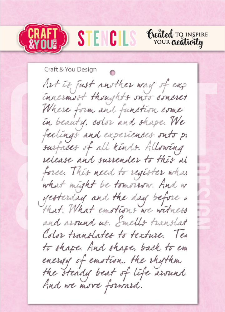 Craft & You Design Handwritten Tekst A6 Stencil (SC018) Craft & You Design Handwritten Tekst A6 Stencil (SC018)