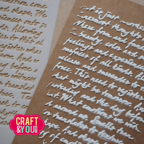 Craft & You Design Handwritten Tekst A6 Stencil (SC018) Craft & You Design Handwritten Tekst A6 Stencil (SC018)