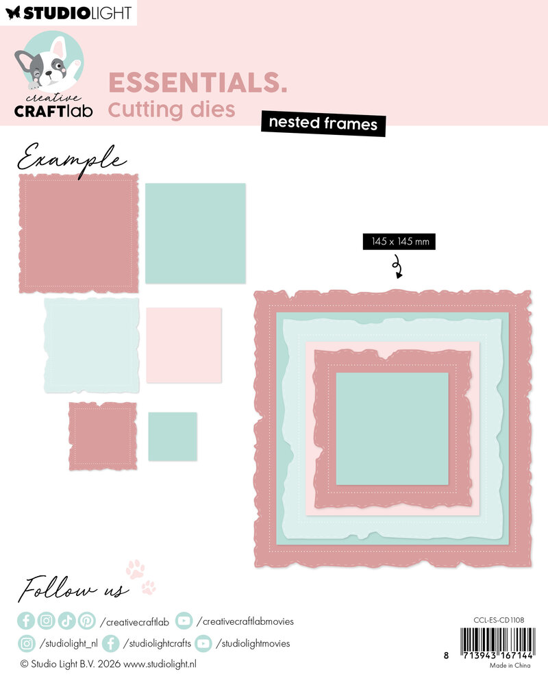 Creative Craftlab Nested Frames Essentials Cutting Dies (CCL-ES-CD1108)