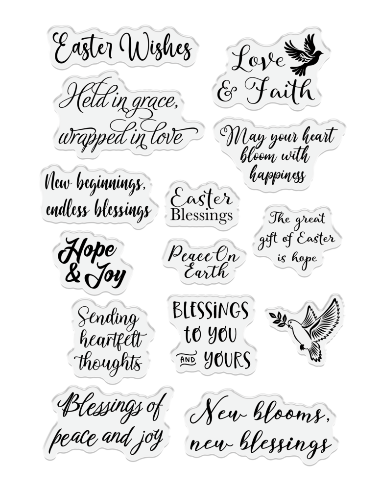 Crafter's Companion Faithful Celebrations Stamp Set Easter Sentiment (CC-STP-LOVFTH)