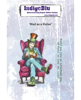 IndigoBlu Mad as a Hatter A6 Red Rubber Stamp (IND1525)