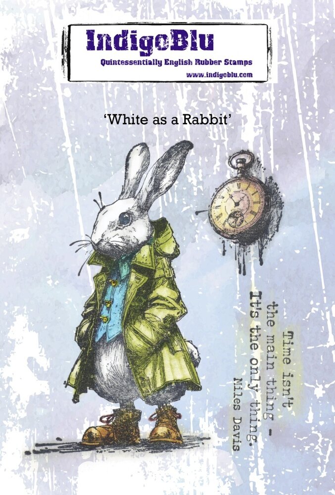 IndigoBlu White as a Rabbit A6 Red Rubber Stamp (IND1526)