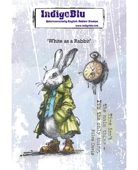 IndigoBlu White as a Rabbit A6 Red Rubber Stamp (IND1526)
