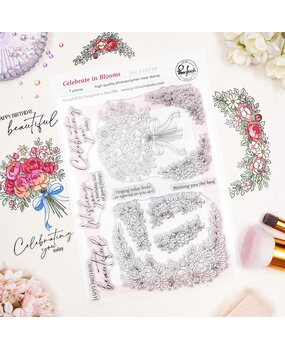 Pinkfresh Studio The Daydream Edit Stamp Celebrate in Blooms by by Kinnari Zaveri (322226)