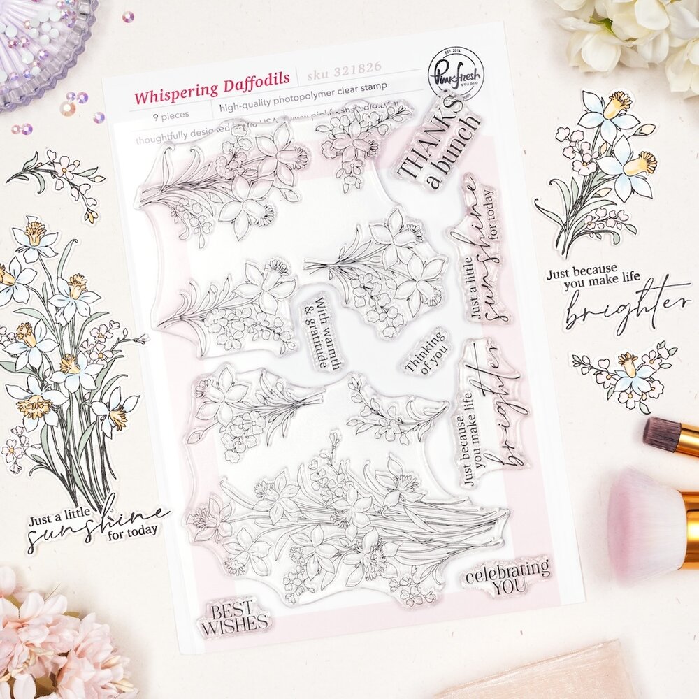 Pinkfresh Studio The Daydream Edit Stamp Whispering Daffodils by The Whimsical Creative Design Studio (321826)