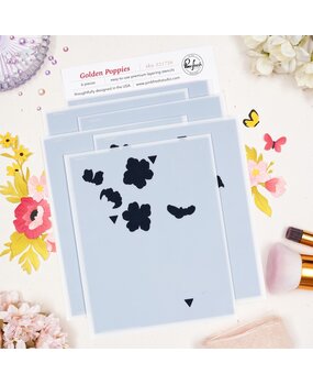 Pinkfresh Studio The Daydream Edit Stencil Golden Poppies by Inna Moreva (321726)
