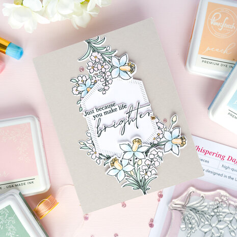 Pinkfresh Studio The Daydream Edit Stencil Whispering Daffodils by The Whimsical Creative Design Studio (322026)