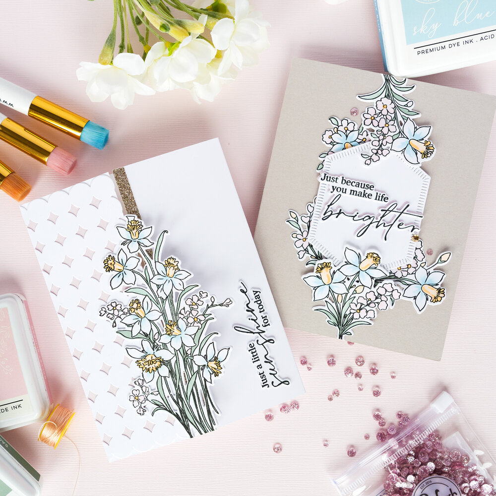 Pinkfresh Studio The Daydream Edit Stencil Whispering Daffodils by The Whimsical Creative Design Studio (322026)