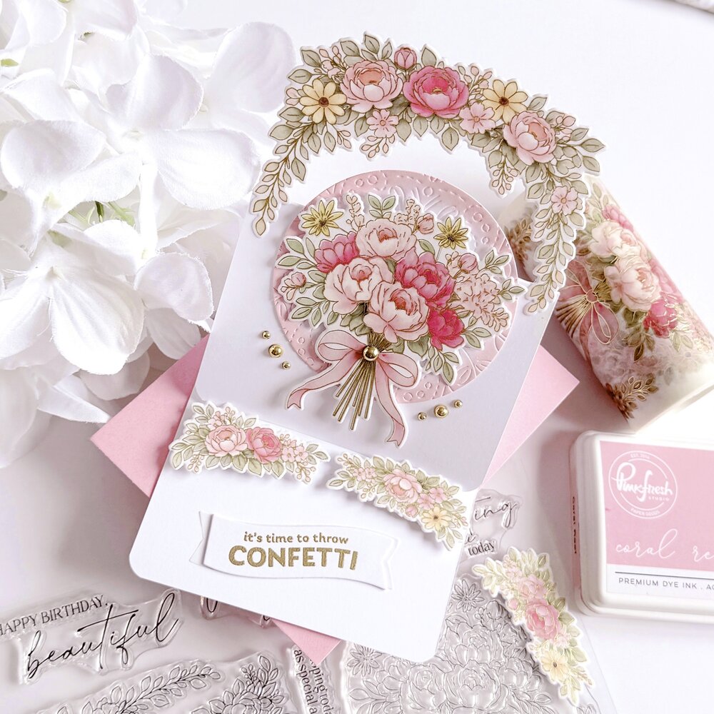 Pinkfresh Studio The Daydream Edit Stamp Celebrate in Blooms by by Kinnari Zaveri (322226)