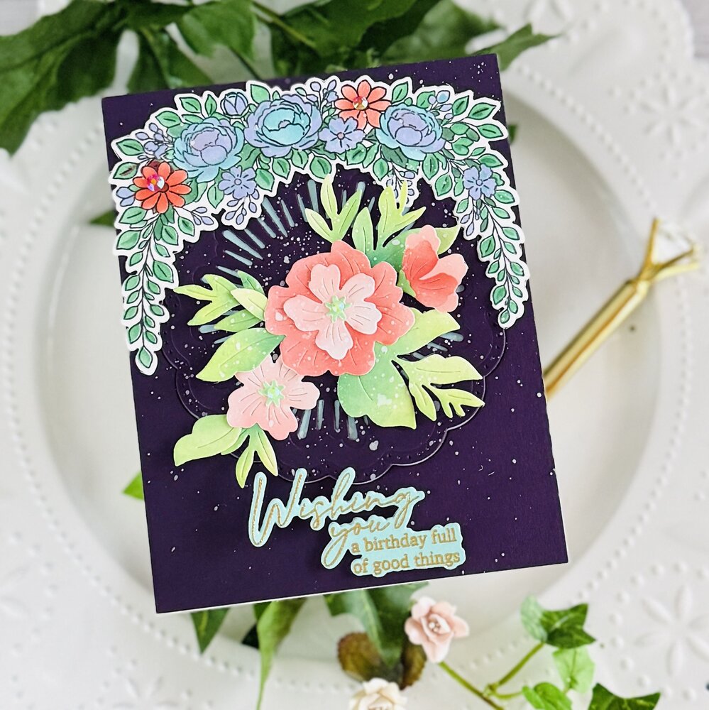 Pinkfresh Studio The Daydream Edit Stencil Celebrate in Blooms by Kinnari Zaveri (322426)