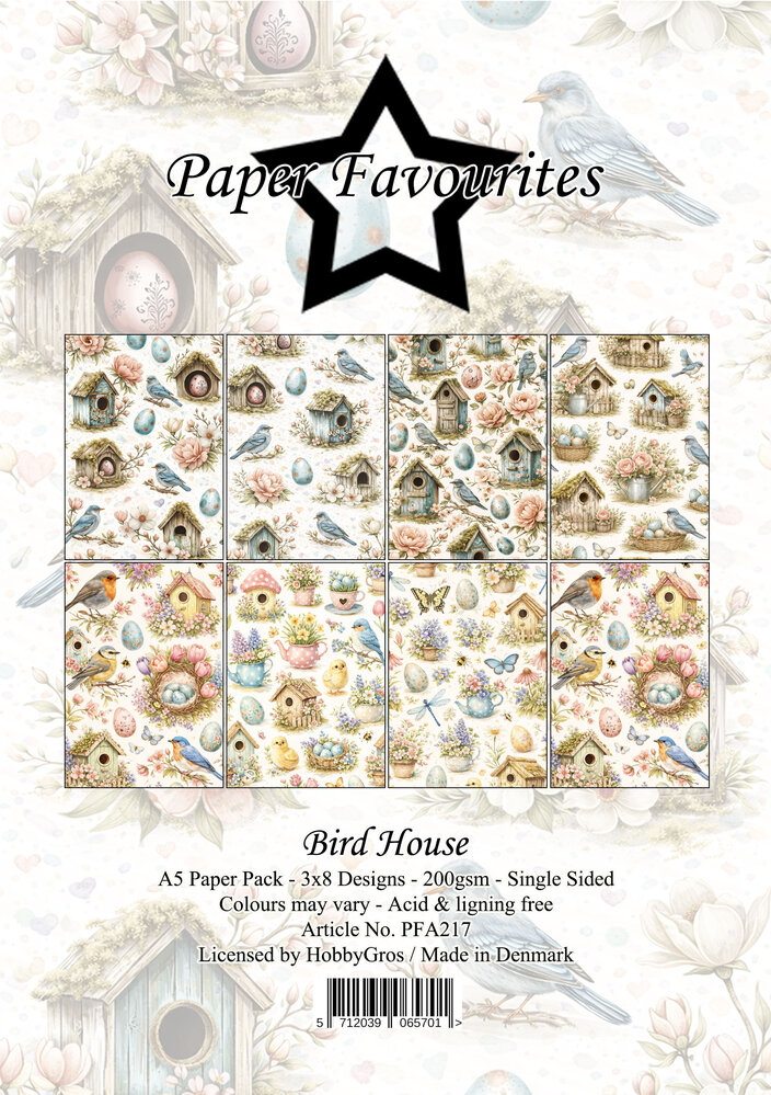 Paper Favourites Bird House A5 Paper Pack (PFA217)
