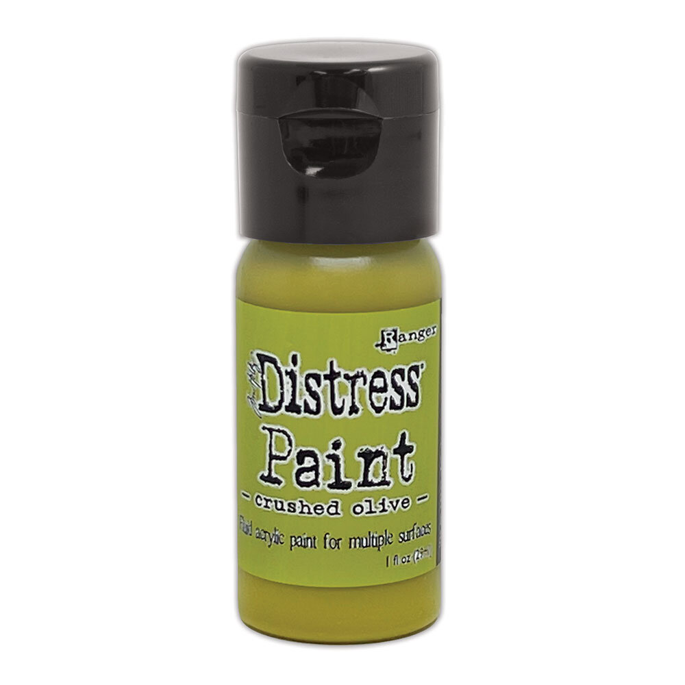 Ranger Tim Holtz Distress Paint Flip Top Crushed Olive 1 fl oz (29 ml) (TDF52999)