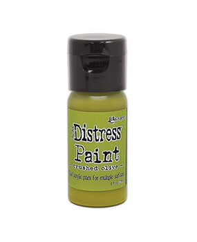 Ranger Tim Holtz Distress Paint Flip Top Crushed Olive 1 fl oz (29 ml) (TDF52999)