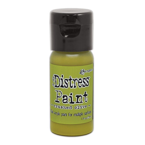 Ranger Tim Holtz Distress Paint Flip Top Crushed Olive 1 fl oz (29 ml) (TDF52999)