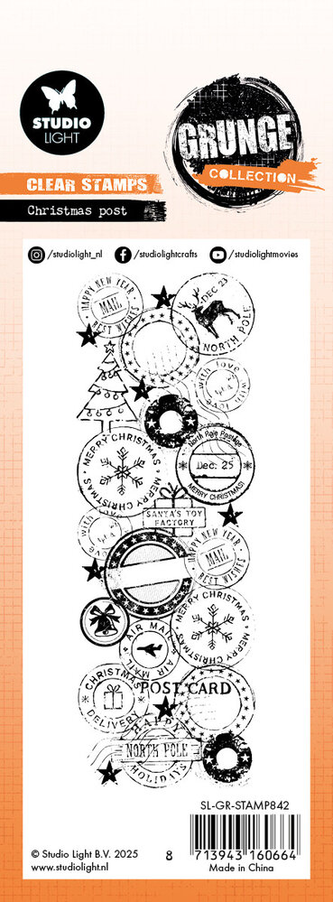 Studio Light Christmas Post Grunge Clear Stamp (SL-GR-STAMP842)