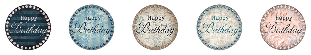 Studio Light Happy Birthday ø30mm Round Stickers on Roll (100pcs) (SL-ES-STIC30)