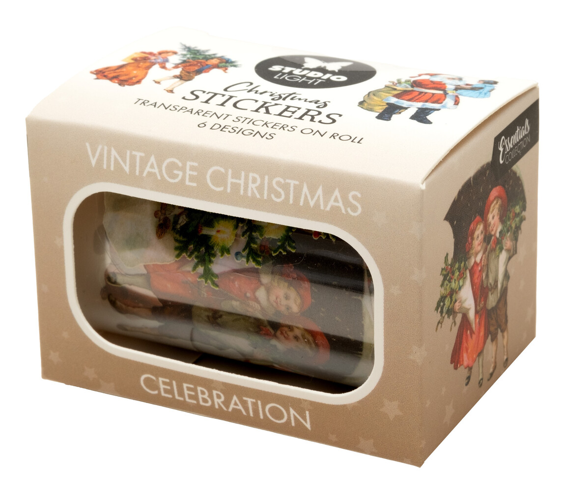 Studio Light Vintage Christmas Transparent Stickers on Roll Celebration (SL-ES-STIC47)