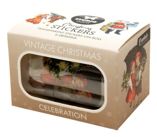 Studio Light Vintage Christmas Transparent Stickers on Roll Celebration (SL-ES-STIC47)