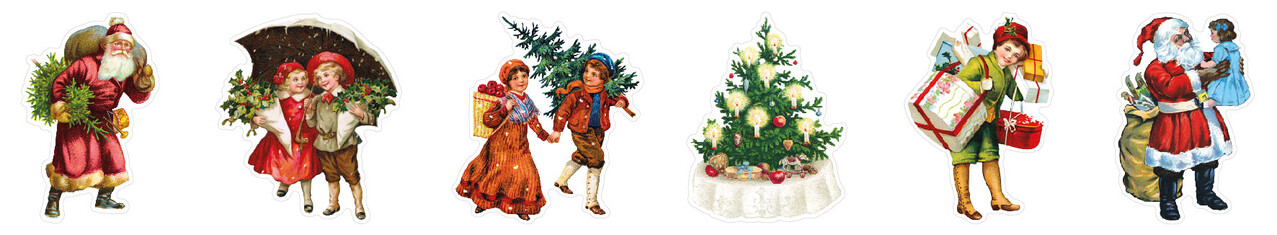 Studio Light Vintage Christmas Transparent Stickers on Roll Celebration (SL-ES-STIC47)
