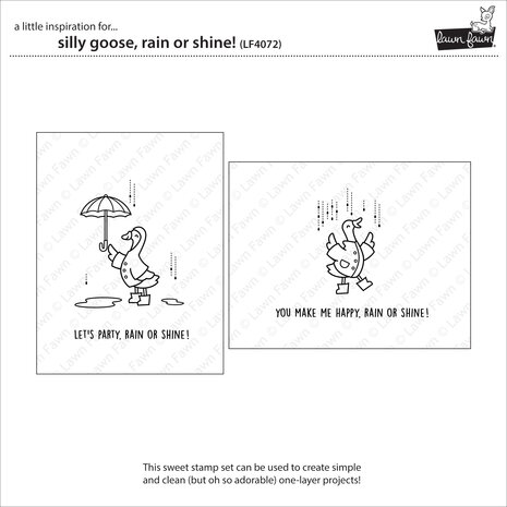 Lawn Fawn Silly Goose, Rain Or Shine! Clear Stamps (LF4072)