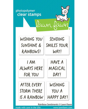 Lawn Fawn Rainbow Sentiments Clear Stamps (LF4075)