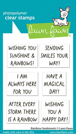 Lawn Fawn Rainbow Sentiments Clear Stamps (LF4075)