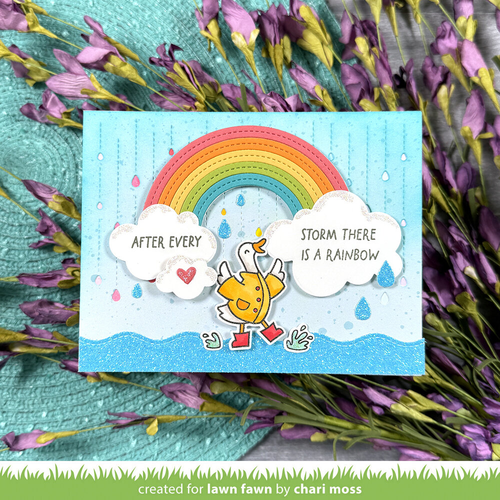 Lawn Fawn Rainbow Sentiments Clear Stamps (LF4075)