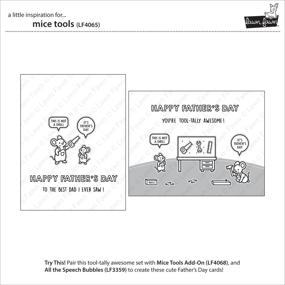 Lawn Fawn Mice Tools Clear Stamps (LF4065)