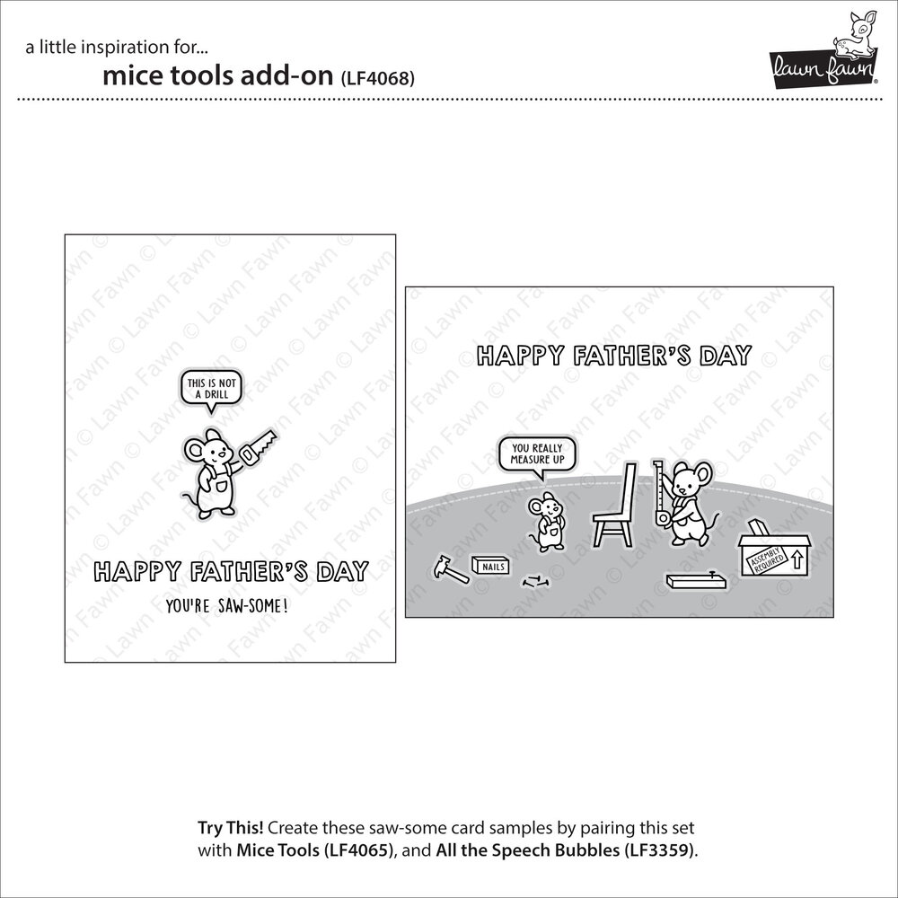 Lawn Fawn Mice Tools Add-On Clear Stamps (LF4068)