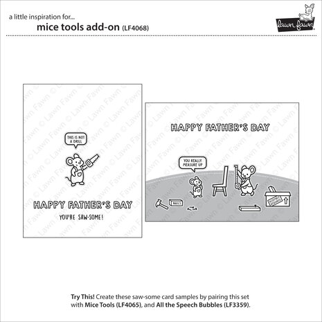 Lawn Fawn Mice Tools Add-On Clear Stamps (LF4068)