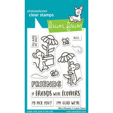 Lawn Fawn Mice Flowers Clear Stamps (LF4076)