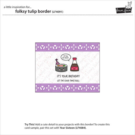 Lawn Fawn Folksy Tulip Border Stand-Alone Lawn Cuts Dies (LF4091)