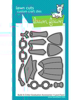 Lawn Fawn Build-A-Critter Graduation Accessories Stand-Alone Lawn Cuts Dies (LF4088)